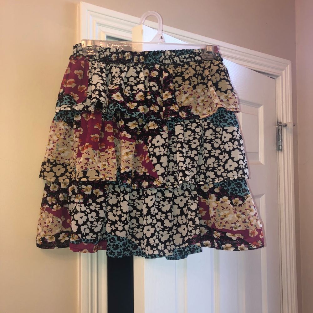 Ruffled multi layered skirt